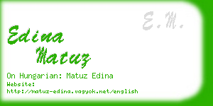 edina matuz business card